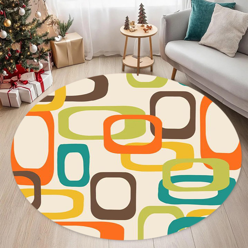 Mid Century Modern Geometric R - Printed Rug Abstract 评论和价格