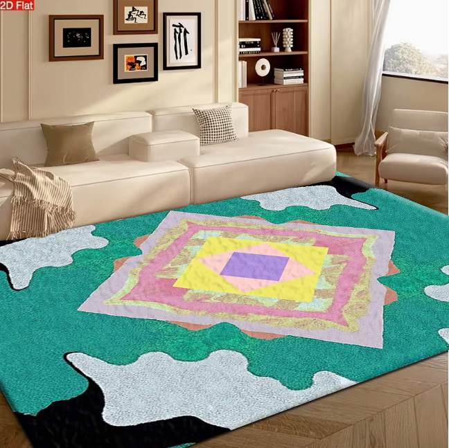 Bright Multilayer Diamond Symm - Printed Rug Abstract 评论和价格