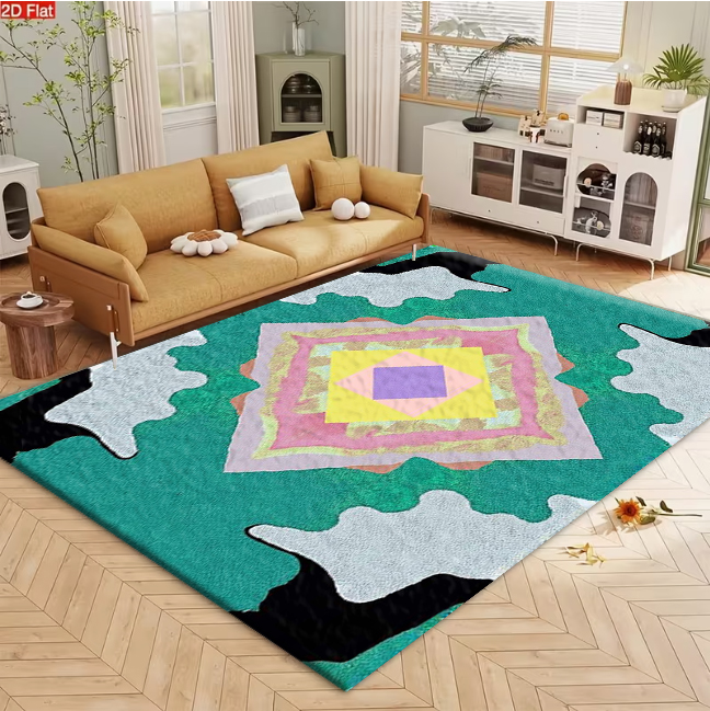 Bright Multilayer Diamond Symm - Printed Rug Abstract 评论和价格