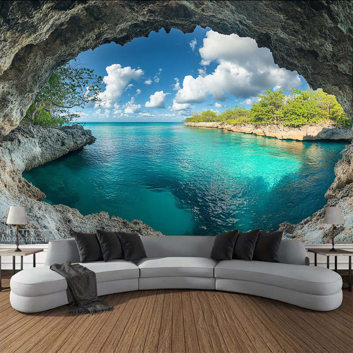 1pc Beach Blue Sky Tapestry -  - Interior Design Years Of School 评论和价格